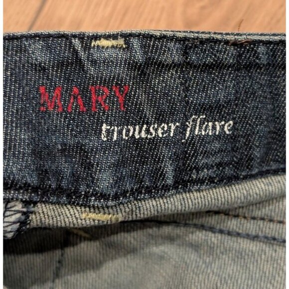 Peoples Liberation Womens 30‎ Mary Trouser  Flare Jeans Dark Faded Denim Star - Picture 3 of 6